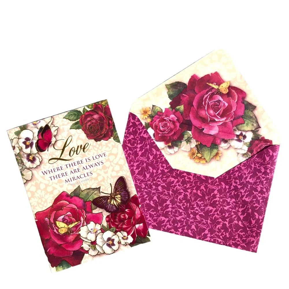 Pooch & Sweetheart Single Love Garden Embellished Blank Note Card & Env (73723)